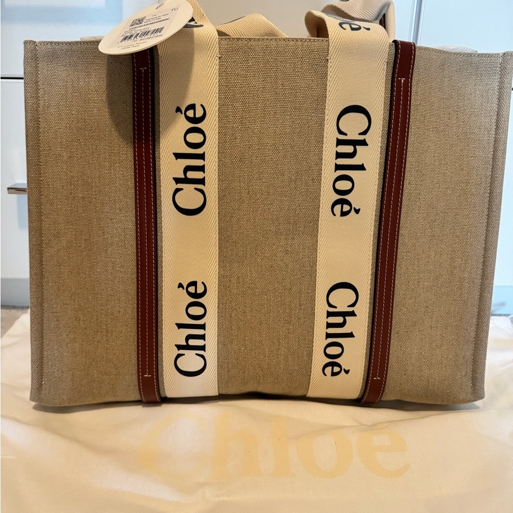Chloé Beige Canvas Tote Bag